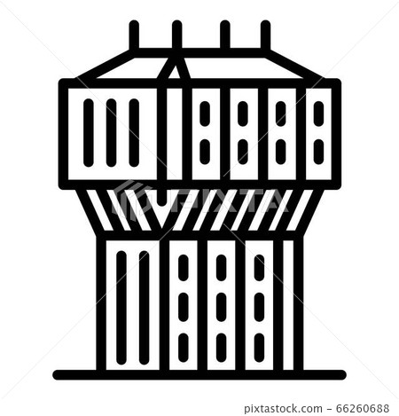 Milan old tower icon, outline style 66260688