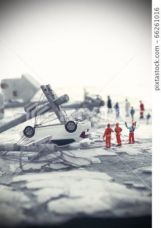 Image of diorama landscape of the city after disaster Image of diorama landscape of the city after disaster 66261016