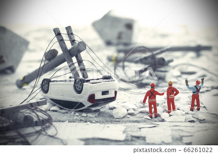 Image of diorama landscape of the city after disaster 66261022