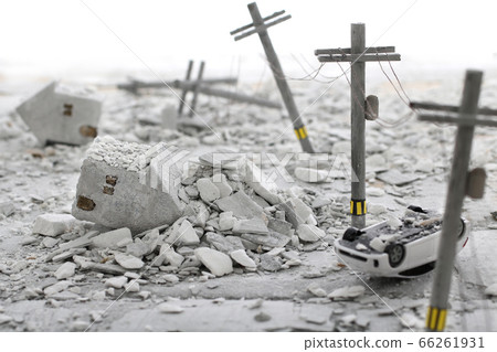 Diorama of disaster landscape 66261931