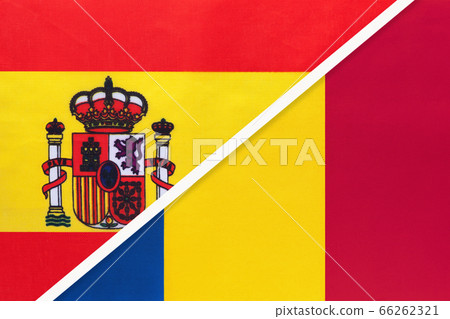 Spain and Romania, symbol of two national flags 66262321