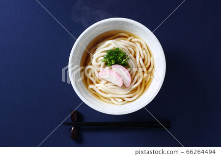 Kake udon, overhead view Kake udon, overhead view 66264494
