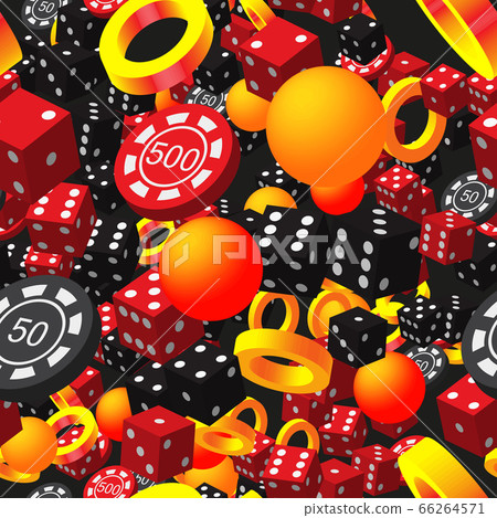 Abstract Rings Balls Poker Chips and Dice on Black Abstract Rings Balls Poker Chips and Dice on Black 66264571