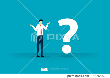 businessman and question mark vector illustration. 66264820