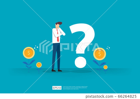 businessman and question mark vector illustration. businessman and question mark vector illustration. 66264825