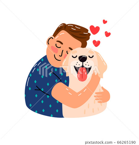 Boy hug dog Boy hug dog 66265190