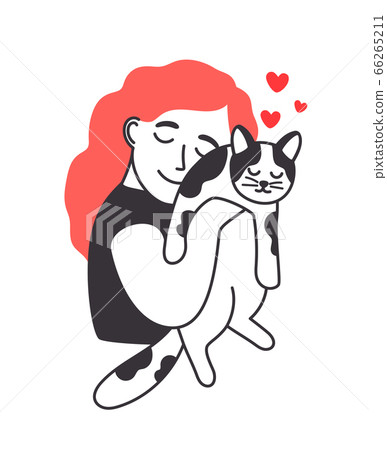 Female and kitten 66265211