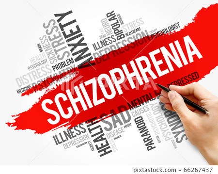 Schizophrenia word cloud collage, health concept 66267437
