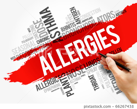 Allergies word cloud collage, health concept Allergies word cloud collage, health concept 66267438