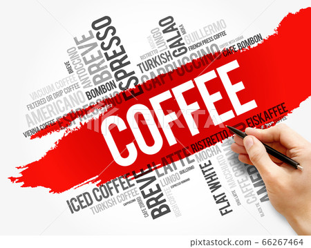 List of coffee drinks words cloud collage 66267464