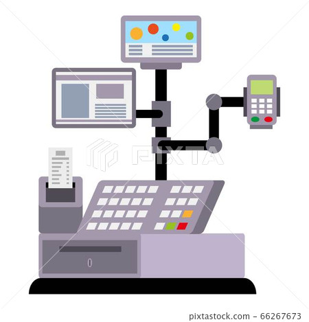 Cashier payment terminal icon, flat style Cashier payment terminal icon, flat style 66267673