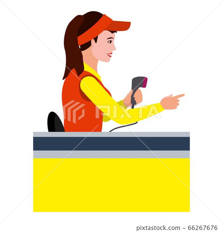 Woman cashier icon, flat style 66267676