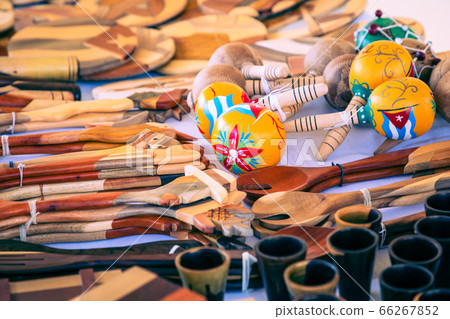 Traditional handcrafted merchandise for sale in Trinidad, Cuba.  66267852