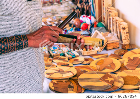 Traditional handcrafted merchandise for sale in Trinidad, Cuba.  66267854
