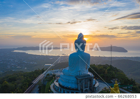 aerial photography Phuket big Buddha in sunrise 66268053