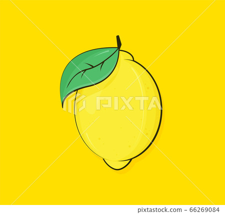 Flat vector lemon fruit isolated on color - Stock Illustration ...