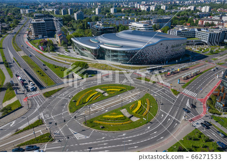 Aerial view of Grzegorzeckie roundabout. Cracow, 66271533
