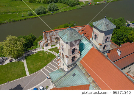 Tyniec Abbey in Kracow. Aerial view of benedictine Tyniec Abbey in Kracow. Aerial view of benedictine 66271540