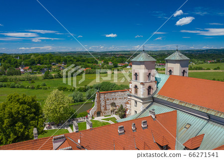 Tyniec Abbey in Kracow. Aerial view of benedictine Tyniec Abbey in Kracow. Aerial view of benedictine 66271541