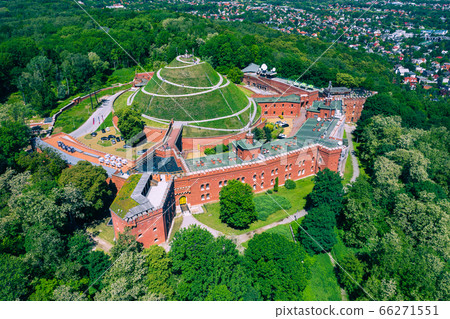 Kosciuszko Mound (Kopiec Kosciuszki) Aerial View. Kosciuszko Mound (Kopiec Kosciuszki) Aerial View. 66271551