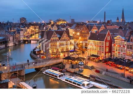 Ghent, Belgium at the Graslei Ghent, Belgium at the Graslei 66272228