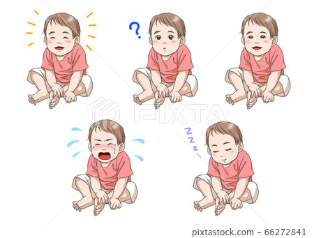 Sitting baby facial expression set Sitting baby facial expression set 66272841