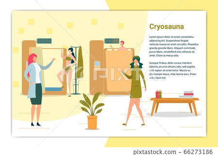Cryosauna, Cold Therapy, Low Temperature Banner. 66273186