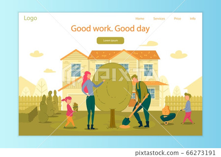 Family Engaged in Planting in Garden Landing Page 66273191