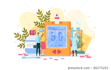 Large Glucometer and Couple Patient with Diabetes. Large Glucometer and Couple Patient with Diabetes. 66273201