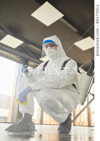 Chemical Cleaning Worker Indoors 66273911