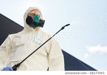 Disinfection Worker Low Angle 66273943