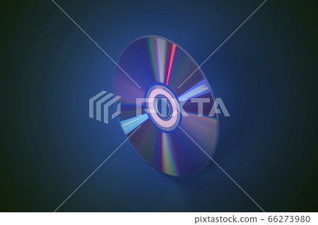 Compact disk on blue background 66273980