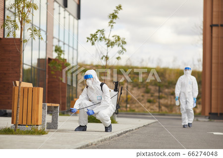 Disinfection Workers in Street 66274048
