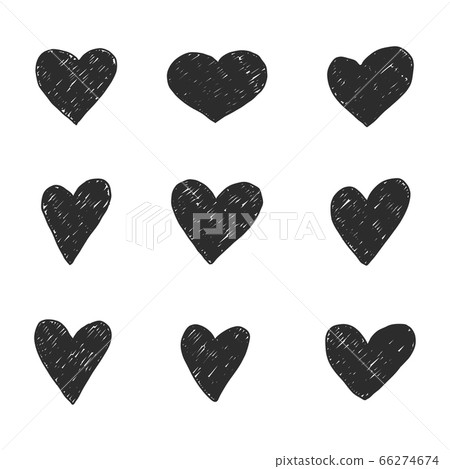 Set line illustration for hearts. Set line illustration for hearts. 66274674