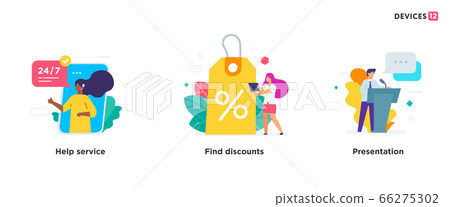 People use gadgets. set of icons, illustration People use gadgets. set of icons, illustration 66275302