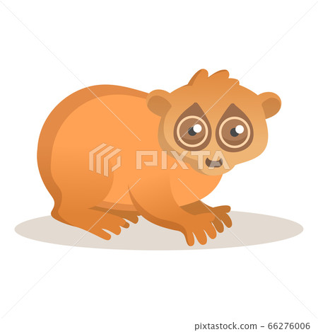 Cute loris sitting. Flat vector illustration, isolated on white background. Cute loris sitting. Flat vector illustration, isolated on white background. 66276006
