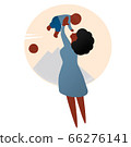 African female mother holds her baby son picks up 66276141