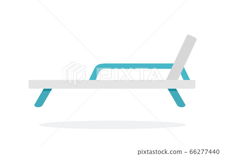 Sun lounger vector flat material design isolated object on white background. 66277440