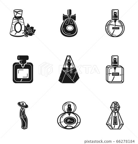 Glamour perfume icon set, simple style - Stock Illustration [66278184 ...
