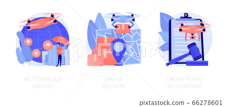 Commercial drone use vector concept metaphors 66278601