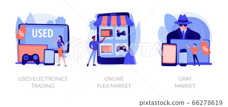 Second-hand device purchasing vector concept metaphors. Second-hand device purchasing vector concept metaphors. 66278619