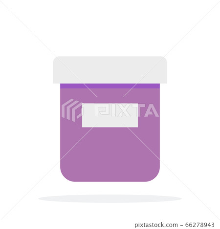 Plastic jar for drugs vector flat material design isolated object on white background. 66278943