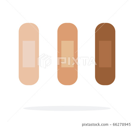 Plaster for wounds vector flat material design isolated object on white background. Plaster for wounds vector flat material design isolated object on white background. 66278945
