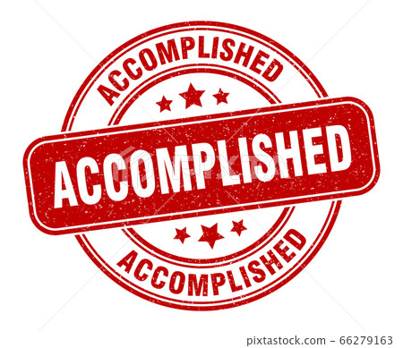 accomplished stamp. accomplished label. round 66279163