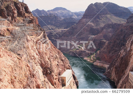 hoover dam top view in Nevada hoover dam top view in Nevada 66279509