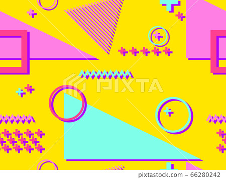 Seamless pattern in the style of the 80s and 90s - Stock Illustration ...