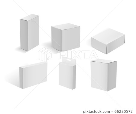 White cardboard boxes. Blank white packaging set 66280572