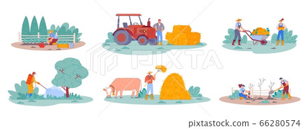 Agriculture worker. Farm life scenes Agriculture worker. Farm life scenes 66280574