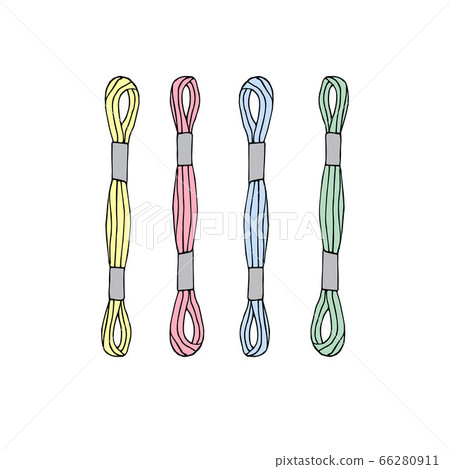 Vector set of pastel embroidery floss threads - Stock Illustration ...