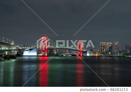 Night view of Rainbow Bridge under Tokyo Alert Night view of Rainbow Bridge under Tokyo Alert 66281213